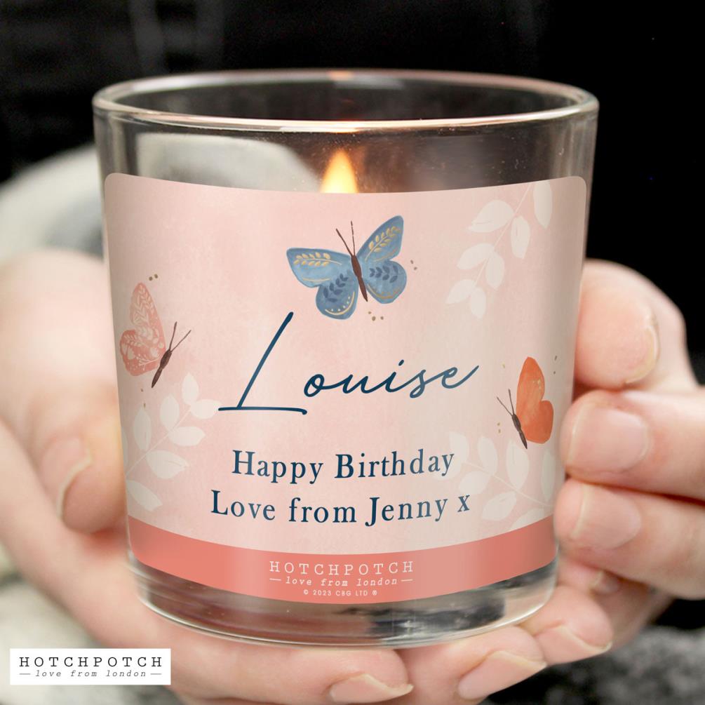 Personalised Hotchpotch Butterfly Scented Jar Candle  Extra Image 1